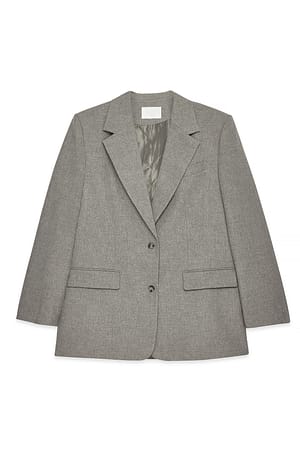 Greige Oversize-Blazer aus Melange