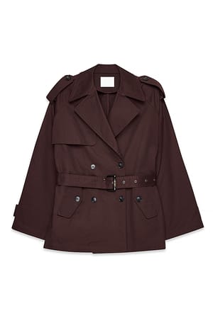 Plum Oversized Midi Trenchcoat