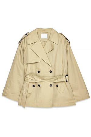 Beige Oversized Midi Trenchcoat