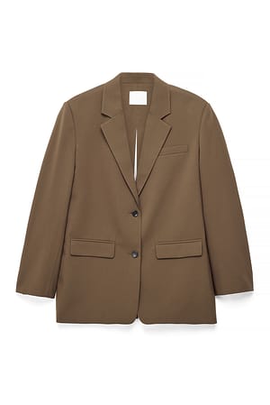 Light Brown Oversized blazer med öppen rygg