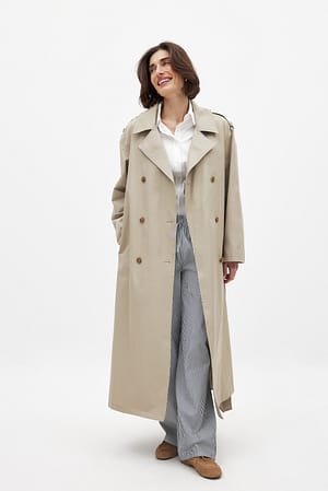 Beige Oversized Trenchcoat