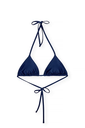 Navy Gevoerde triangel bikini top