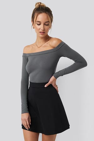 Recycled Long Sleeve Bardot Top