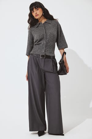 Dark Grey Pantalon de tailleur large