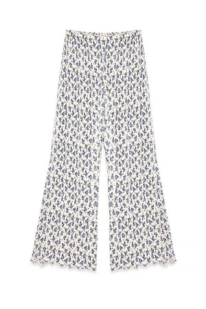 Flower Print Plisserede bukser