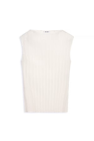 Offwhite Pleated Sleeveless Top