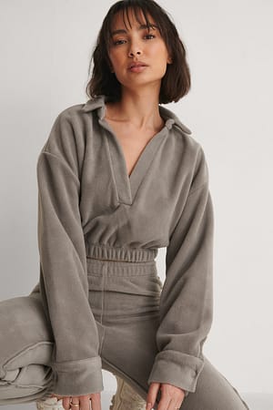 Dark Grey Croppad Sweatshirt