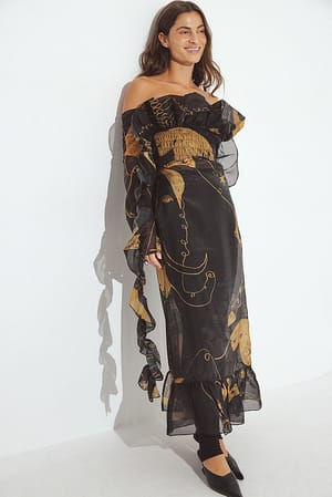 Black Print Vestido estampado