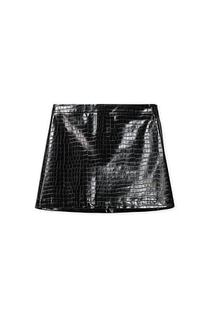 Black PU-Minirock