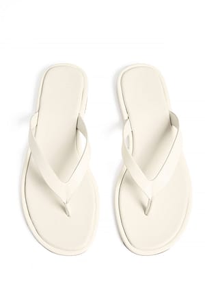Offwhite Flat Flip-Flop Sandals