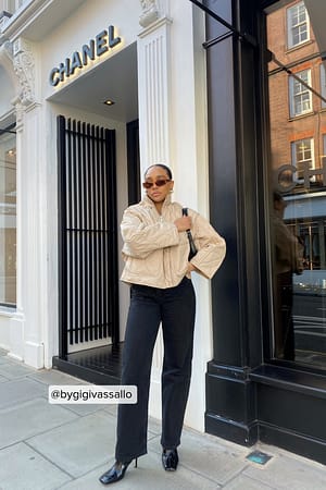 Dark Beige Recycelte Steppjacke