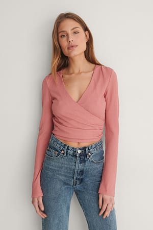 Dusty Pink Recyceltes Crepe-Wickeloberteil