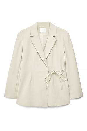Sand Vanlig blazer med knytedetaljer