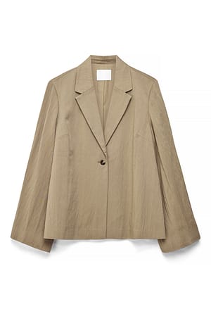 Taupe Relaxed Lyocell Blend Blazer