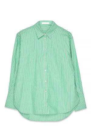 Green Stripe Skjorte i avslappet bomull