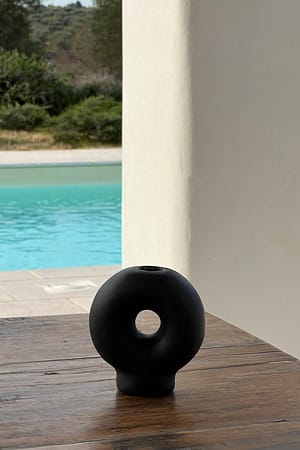 Dark Stone Grey Round Candle Holder