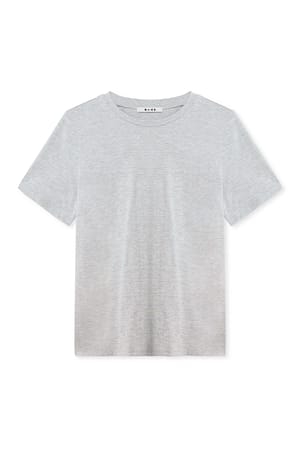 Grey Melange Camiseta de algodón con cuello redondo