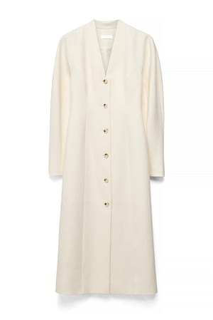 Offwhite Kleid mit abgerundeten Schultern