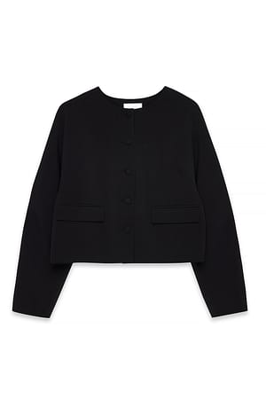 Black Kort blazer med afrundede ærmer