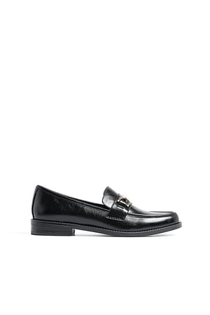 Black Loafers med rund tå