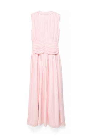 Light Pink Ruched Smock Maxi Dress