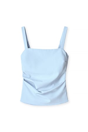 Light Blue Ruched Waist Tailored Singlet