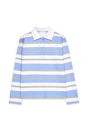 Blue/Grey Stripe Rugby-Shirt