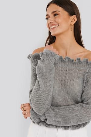 Grey Gebreide Trui