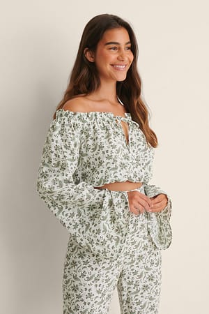 Light Flower Schulterfreie fließende Bluse