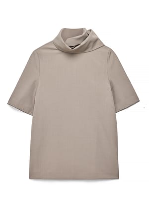 Light Taupe T-shirt ajusté avec foulard