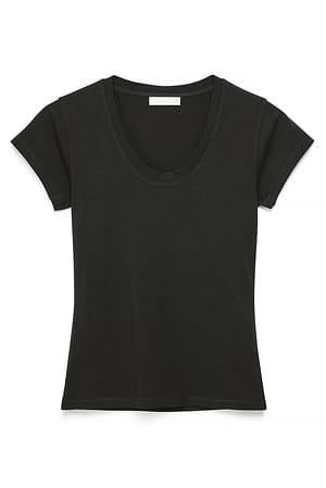 Black Camiseta con cuello redondo