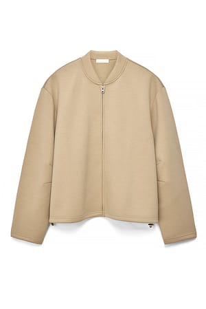 Beige Oversized Scuba-sweatshirt