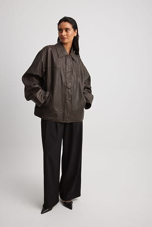 Seam Detail PU Jacket
