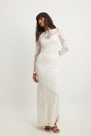 White Vestido maxi transparente