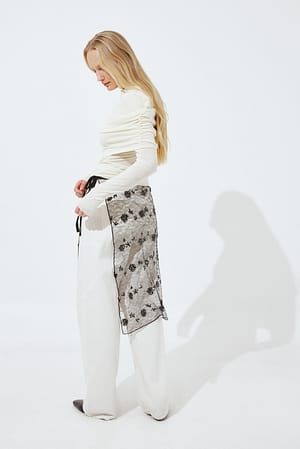 Black Falda de lentejuelas transparente