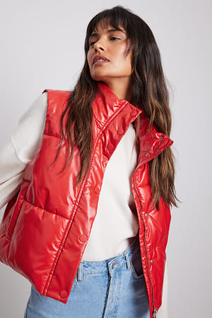 Red Glansig croppad väst