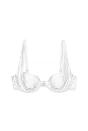 White Bikinitop met glanzende cups