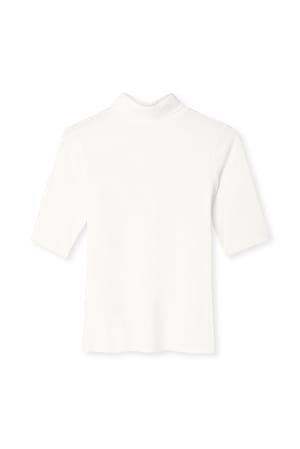 Offwhite Kortermet topp med krage