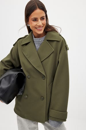 Khaki Manteau court