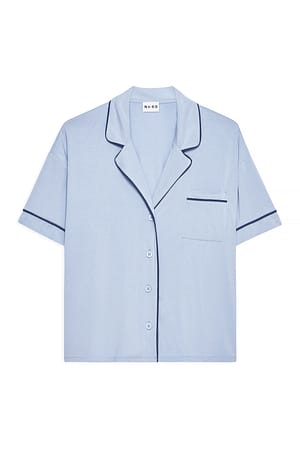 Navy/Light Blue Short Sleeve Pyjamas Shirt