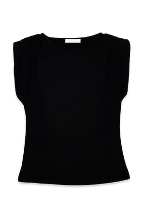 Black Shoulder Focus Top