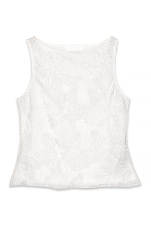 White Ärmlös topp med paljetter