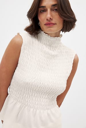 Offwhite Top smock sin mangas
