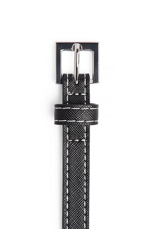 Slim Stitch Detail Belt