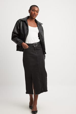 Jeansrock mit Schlitzdetail