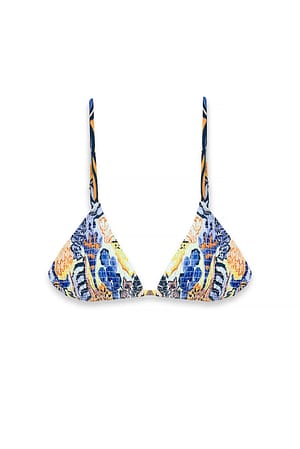 Print Smocket trekantbikinitopp