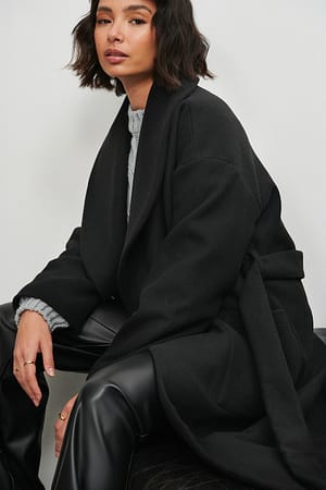 Black Big Pocket Coat