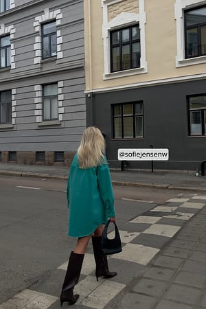 Green Oversized Denim Shirt