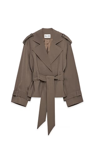 Taupe Soft Belted Trenchcoat