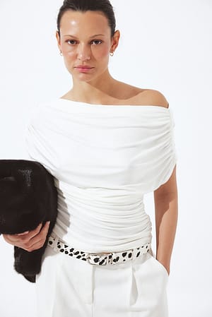 Offwhite Top drapeado Soft Line